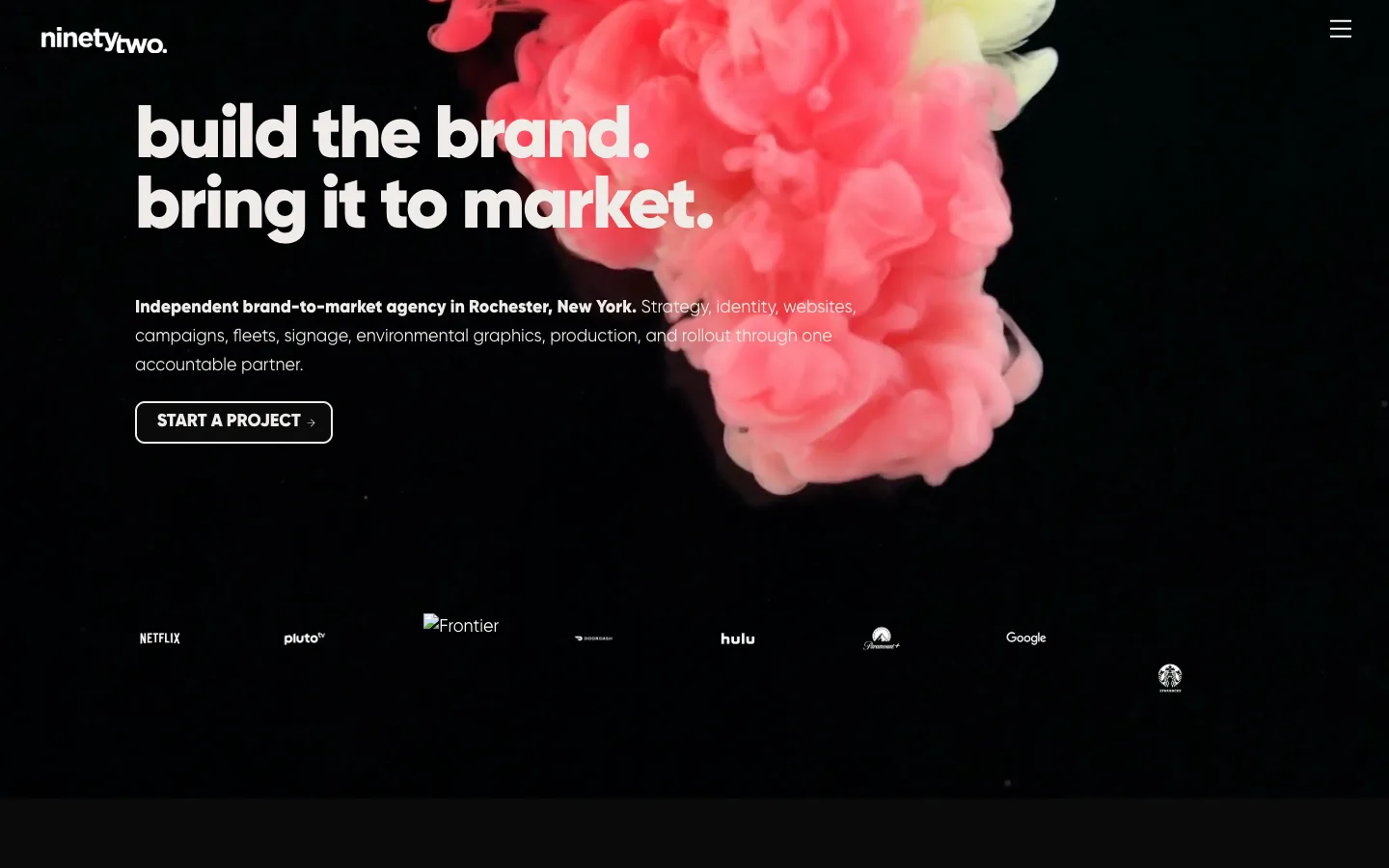 ninety two digital experience homepage